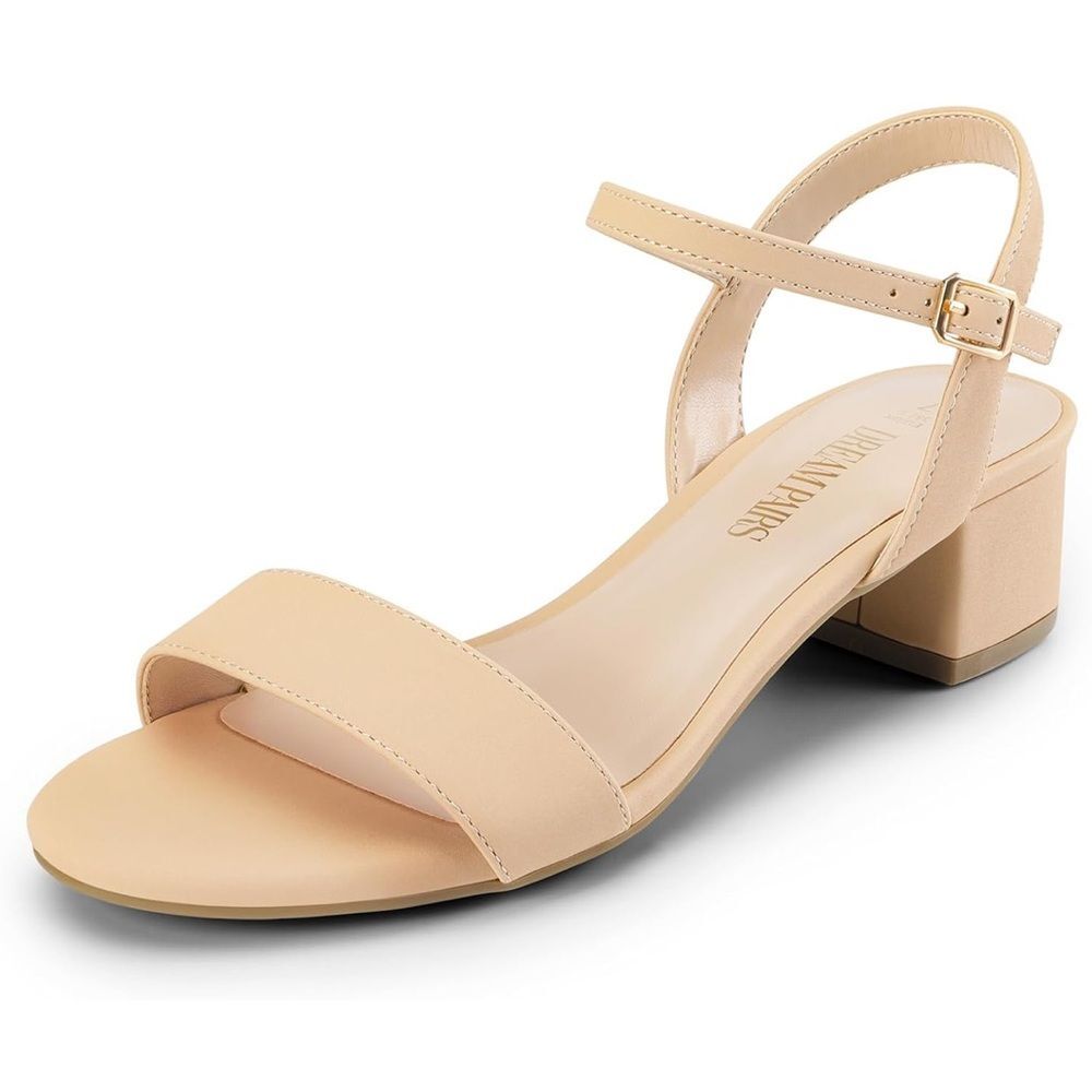 Dream Paris women’s Elegant Cream Block Heel Sandals 9.5 like new